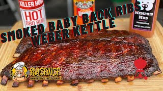 Smoked Baby Back ribs on the Weber Kettle!! Pork Mafia and Killer Hogs rubs!!!