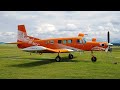 Pacific Aerospace P-750 XSTOL Takeoff with Skydivers