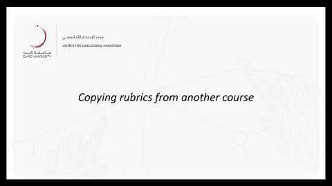Copy Rubric into your course