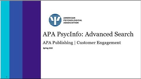 APA PsycInfo Advanced Search