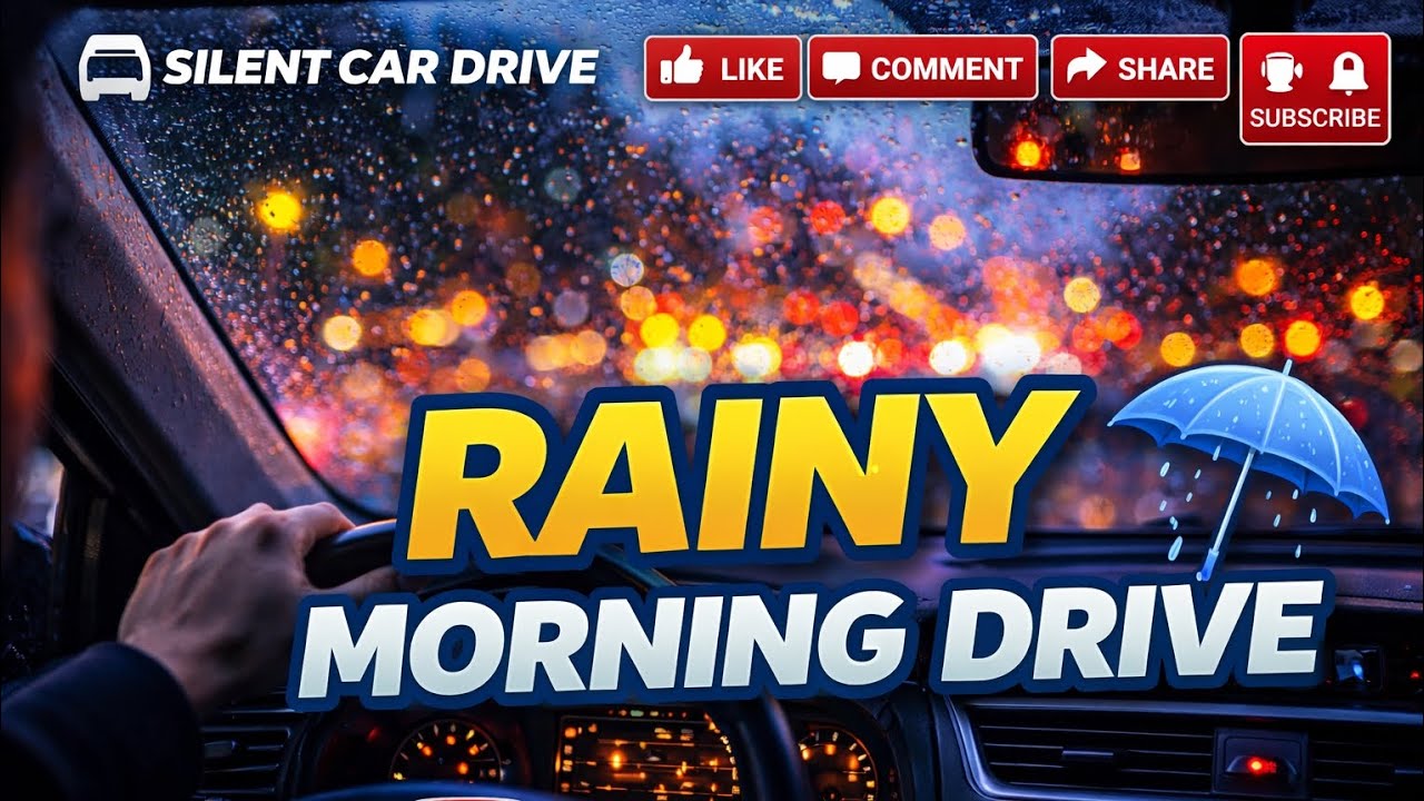 Early Morning Rain Drive 3 AM | No Music | Silent Drive 