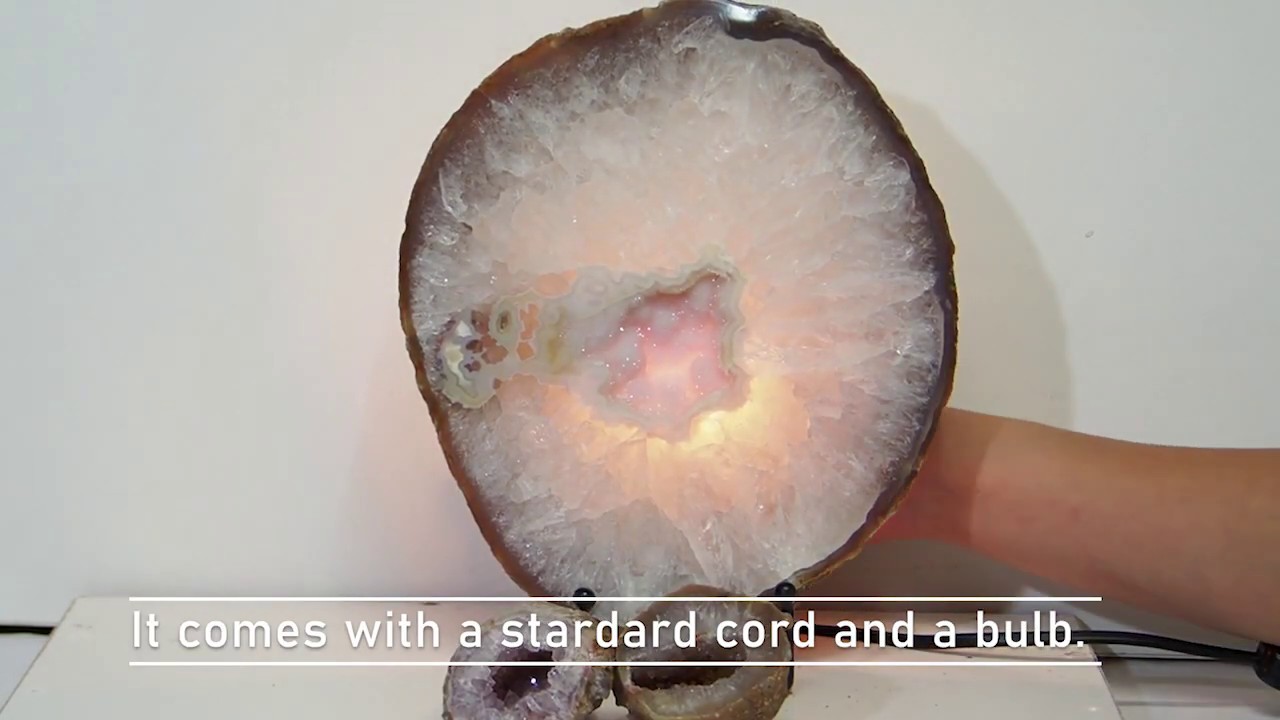 1.9kg Sliced Brazilian Crystal Agate Lamp Set 3 Pieces S429 8 YouTube player