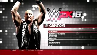 WWE 2K16 Main Menu PS3 HD