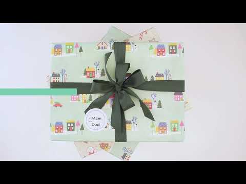 Home for the Holidays Reversible Eco Gift Wrapping Paper - 3 sheets