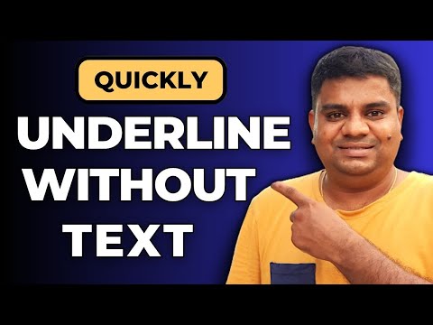How To Underline Without Text In Word