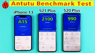 iPhone 13 vs S21 Plus vs S20 Plus Antutu Benchmark Test - A15 Bionic vs Exynos 2100 vs Exynos 990