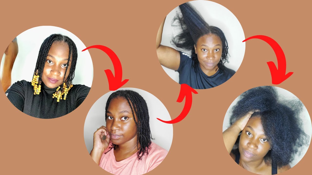How To Take Down 4 Weeks Mini-Braids | New Growth + Build Up | Length Check 