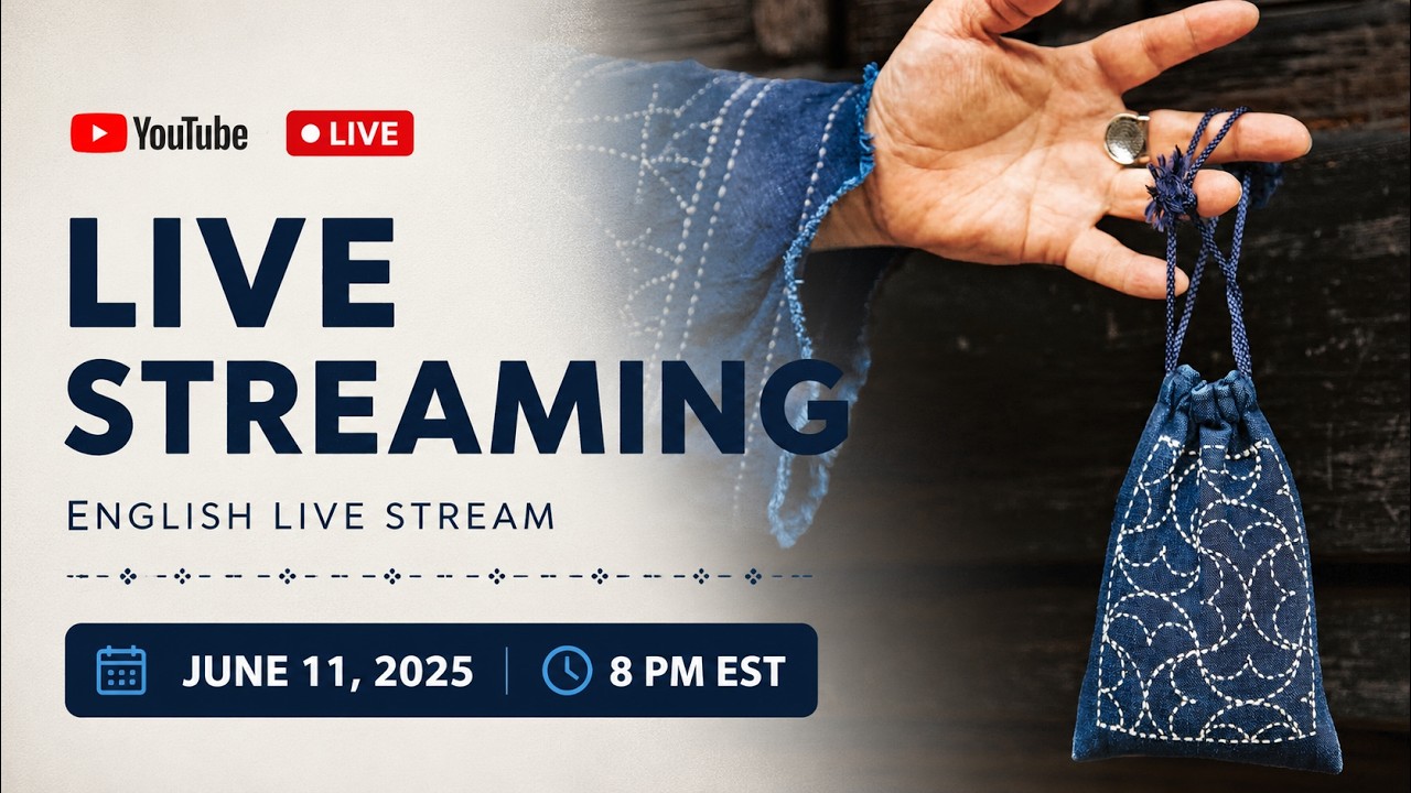 3月の新生地 *chamiko handmade* Sashiko Live Streaming - June 11th at 8:00 pm EST. 英語での定期