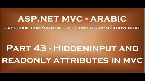 Hiddeninput and readonly attributes in mvc in arabic