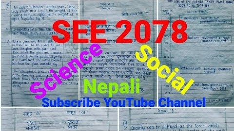 SEE 2078...Nepali,Science,Social Studies: questions/answers #ThankyouRESHMA!