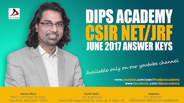 CSIR NET June 2017 Answer key Booklet B Que No.12 by Dips Academy