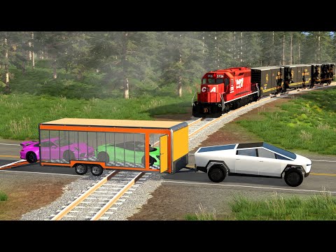 Cars vs Train Tracks - BeamNG Drive - 🔥 ULTIMATE Edition Compilation 6