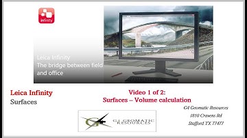 Leica Infinity Software :  Features & Benefits: Overview Surfaces, DTM & Volumes : Video 1 of 2