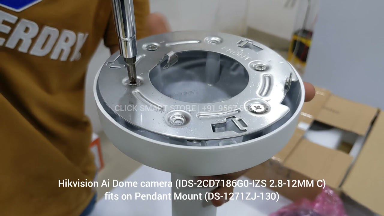 cctv installation in Kozhikode | Hikvision Ai Dome camera fits on Pendant Mount | click smart store