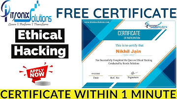 Ethical Hacking Free Certificate From ITRONIX SOLUTIONS | Get Certificate Within 1 Minute