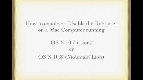 Mac OS X root user