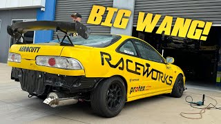 Installing a $2000 CARBON WING on my Cheap Honda Race Car!