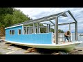 Man Builds DIY Houseboat for his Family | Start to Finish by @LiveDontWatch