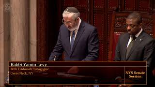 Rabbi Yamin Levy delivers invocation to New York State Senate on May 8, 2019