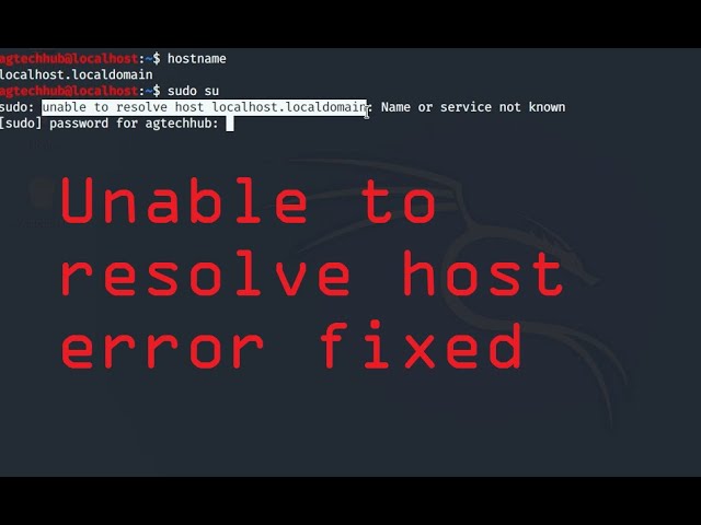 how to fix ''Unable to resolve host'' error on kali Linux - YouTube How To Fix ''Unable To Resolve Host'' Error On Kali Linux - Youtube