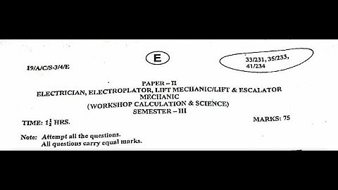 1 feb 2019 workshop calculation  and science 3 rd semester paper  answer key with solution