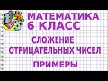 СЛОЖЕНИЕ ОТРИЦАТЕЛЬНЫХ ЧИСЕЛ. Примеры | МАТЕМАТИКА 6 класс