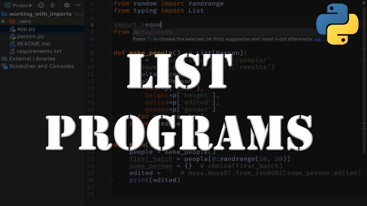 List Programs - YouTube