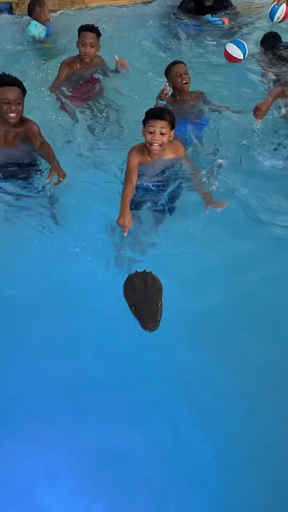 Dad makes kids get out of pool after seeing a alligator #shorts