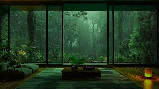 Rain Storm In Forest - Window Ambience By Closer View - Get Rid Of Stress & Sleep Well In 3 Minutes