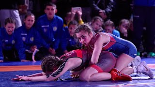 E. Nikoci (KOS) vs B. Manno (USA) 43kg. Womens youth girls wrestling.