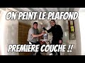 Ep14 peinture des poutres et du lambris au plafond et un enduit taloch sur un mur