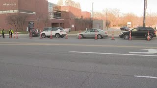 Drive-thru testing lines remain long at UH, Cleveland Clinic testing facility