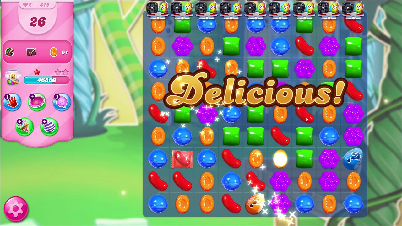 ᐈ CANDY CRUSH SAGA Level 419 Soda Swamp UFO special candy