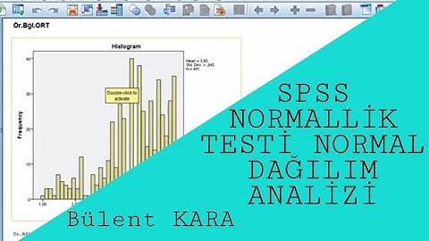 SPSS NORMALLİK TESTİ, NORMAL DAĞILIM - Kolmogorov Smirnov, Shapiro-Wilk Testleri  Skewness-Kurtosis