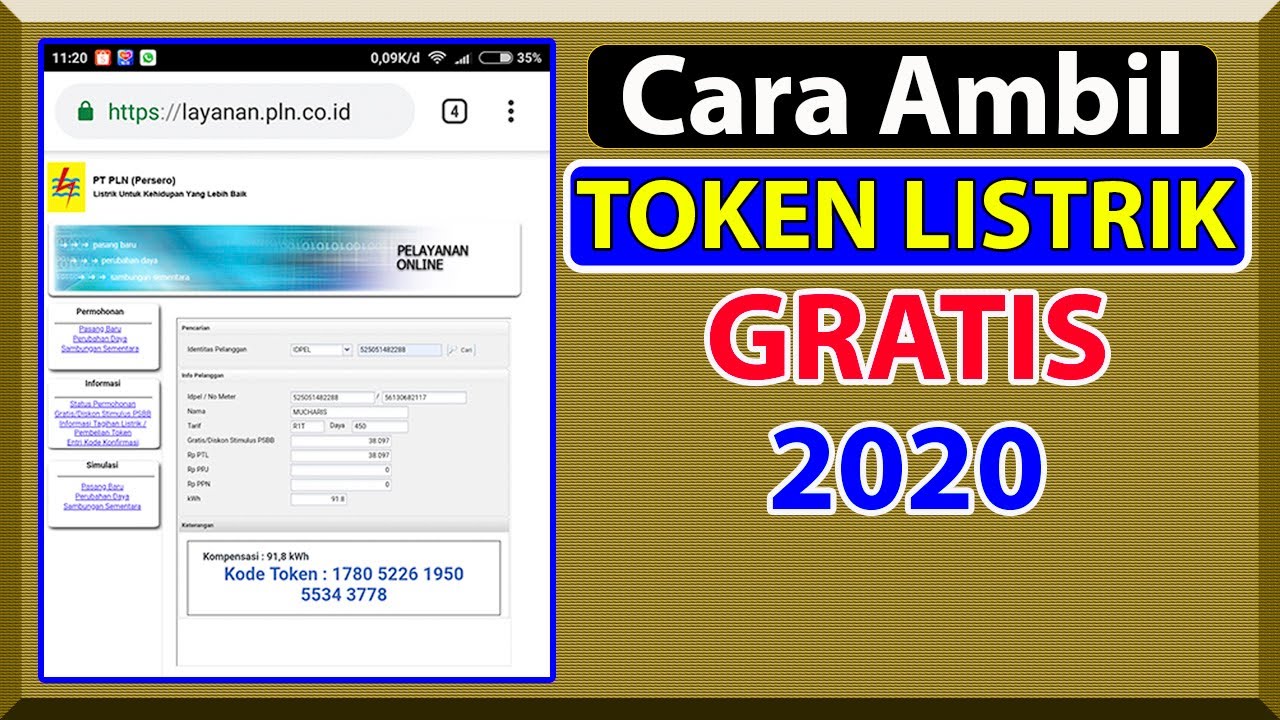 Cara isi token listrik lewat pojok pulsa. 