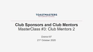 #3-2 Club Sponsors and Club Mentors MasterClass