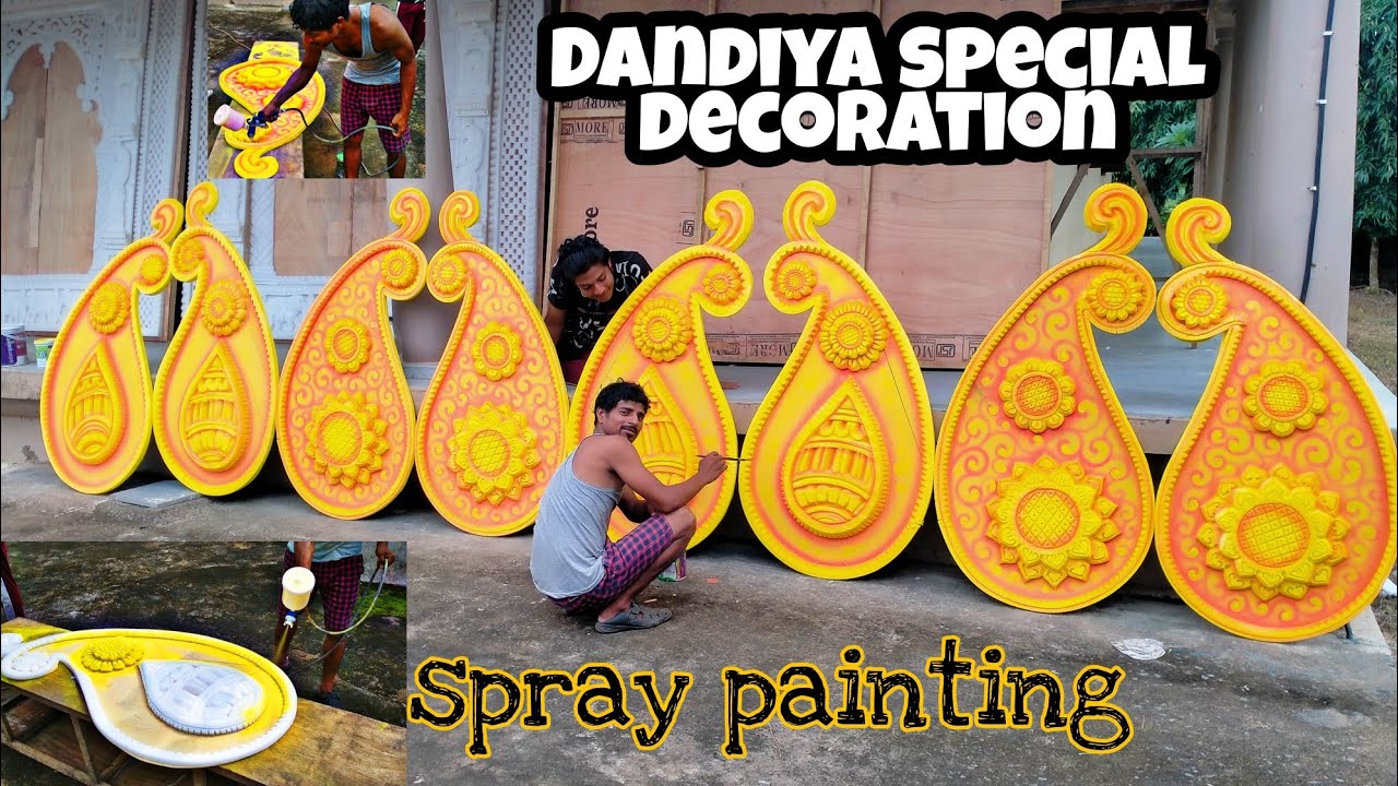 Dandiya Special Decoration // From Decoration // Spray Painting