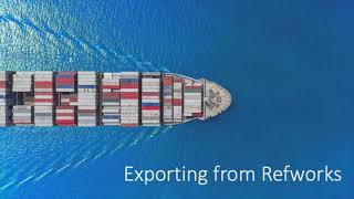 Exporting to Refworks