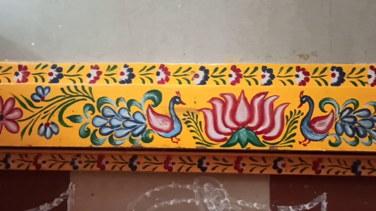 Peacock & Lotus Gadapa painting @YellowPaintings // How to draw ...