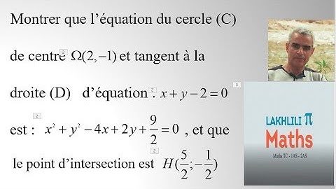 Produit scalaire .Équation du cercle tangent à une droite . 1BAC sc.et sc.maths