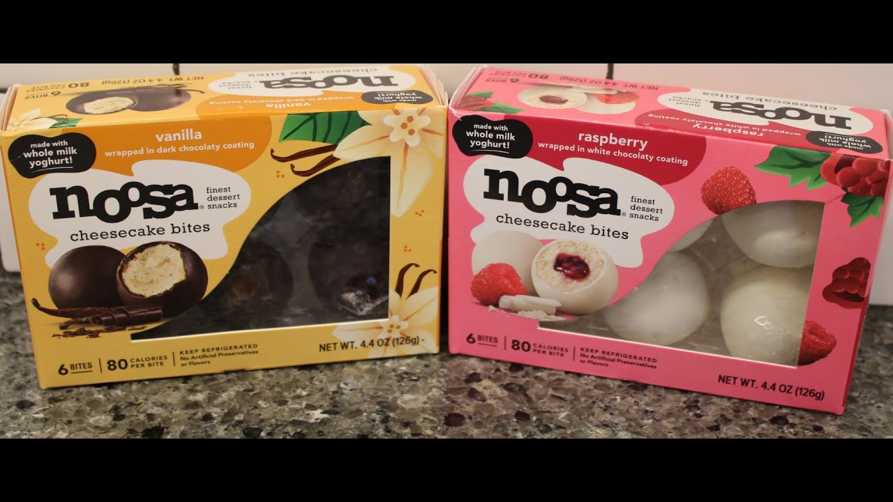 Noosa Cheesecake Bites Vanilla in Dark Chocolatey Coating & Raspberry