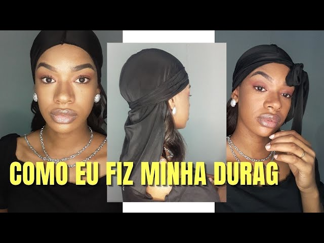 Bandana Durag Cetim Silky Preta - TUG Brasil