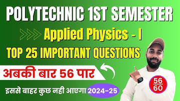 Applied Physics 1st Semester Polytechnic Important Questions 2024 | Applied Physics 1st questions