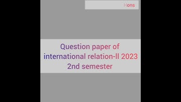 International relations-ll# question paper##2023## gurugram university##