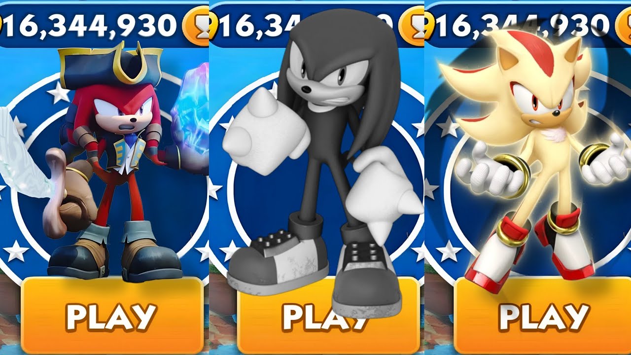 Sonic Dash - Knuckles VS Hyper Knuckles VS Super Shadow _ Movie Sonic ...