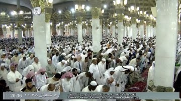 صلاة العشاء للشيخ عبدالباري الثبيتي اليوم الإثنين 1438/8/5- من المسجد النبوي - من سورة المجادلة