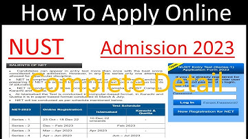 How to apply for NET | Nust Entry Test | Online form filling method | NUST admission 2023 |