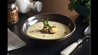 Roasted Cauliflower Cheddar Soup || شوربة الزهرة المشوية بجبنة التشيدر