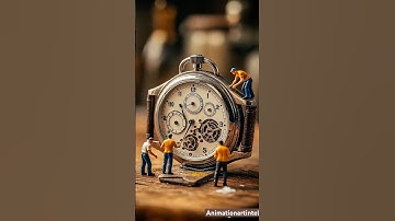 Tiny Workers Fix a Giant Watch | Hyper-Realistic Miniature World #shortvideo #shorts #watch #cute