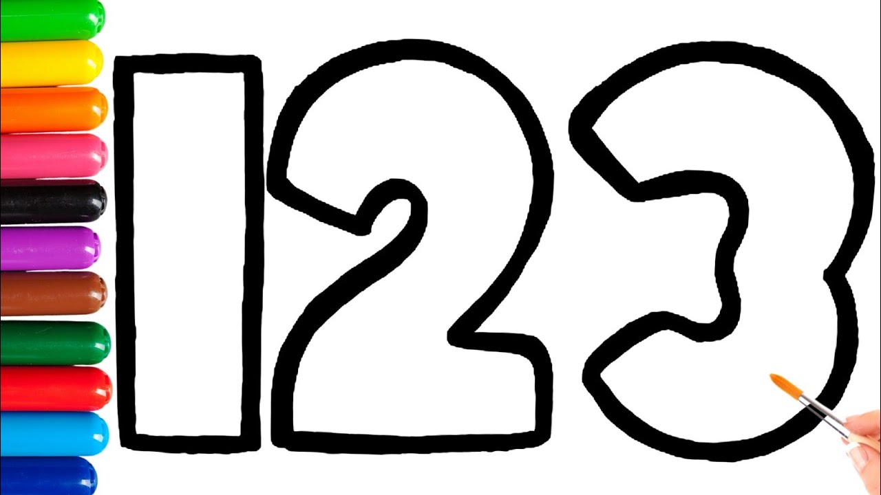 Learn 123 Drawing and Coloring for Kids Toddlers - How to Draw 123 Step ...